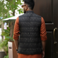 Black Ikat Nehru Jacket
