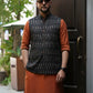 Black Ikat Nehru Jacket